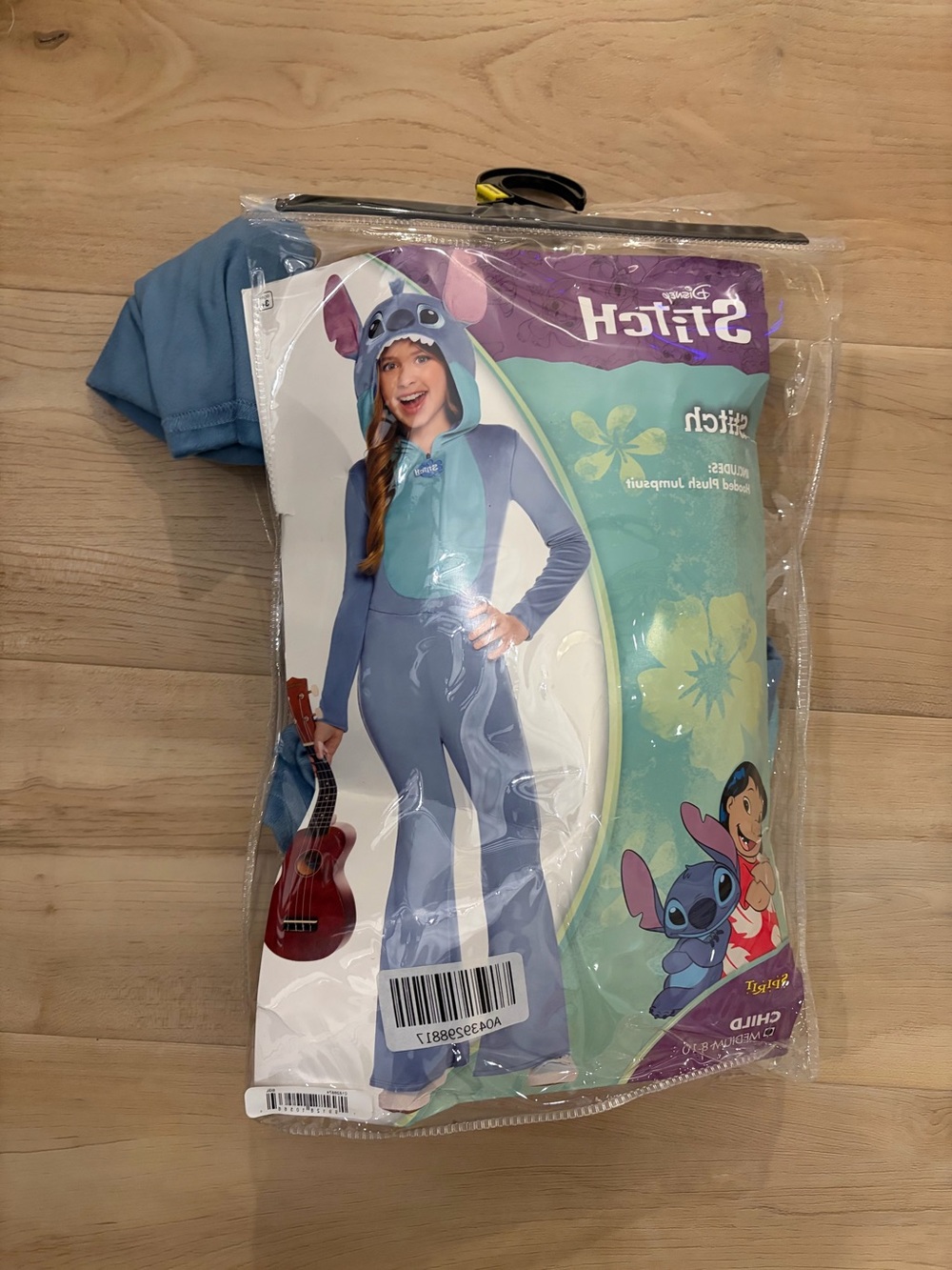 Disney Stitch Child Costume - Blue Stitch Onesie (girls size M)